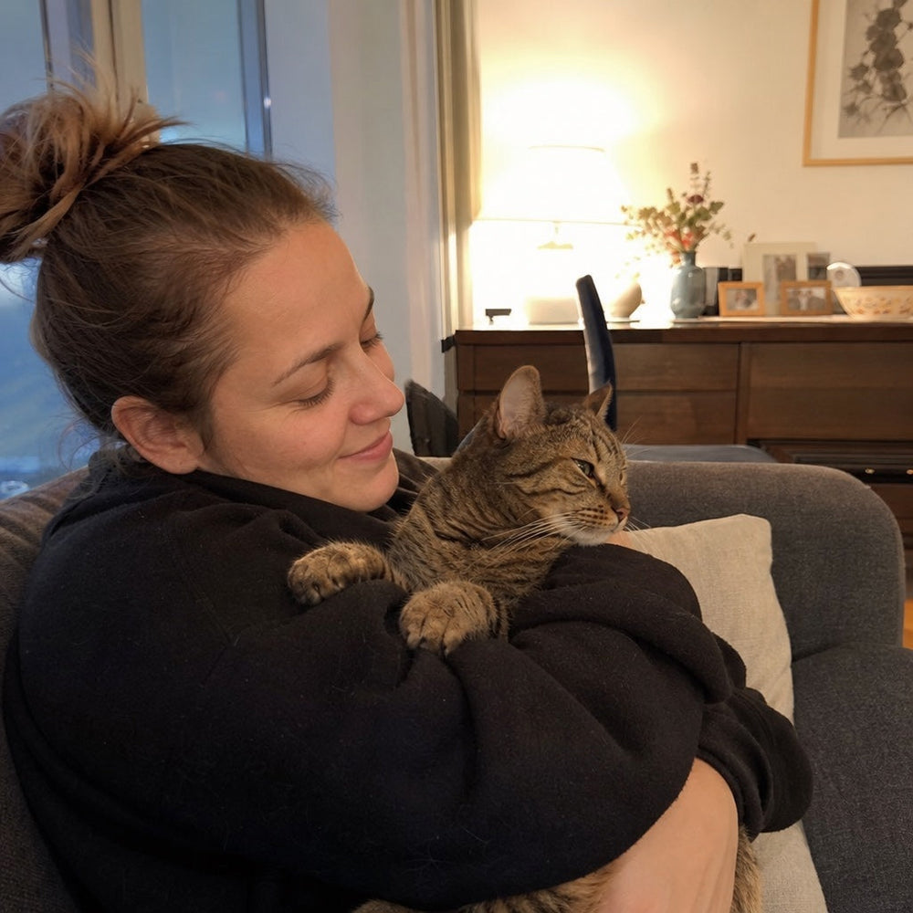 Halterin mit Katze und KotaVit-Taurin-Packung